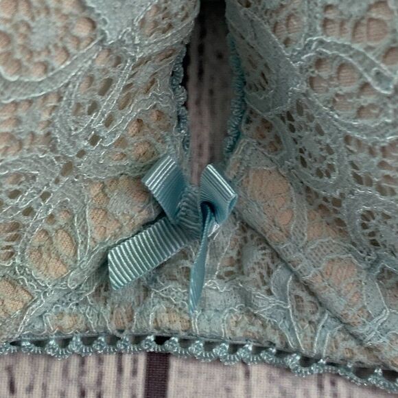 Victoria's Secret 36C Dream Angel Push-up Padded Bra Light Blue Lace Sexy - Picture 4 of 14